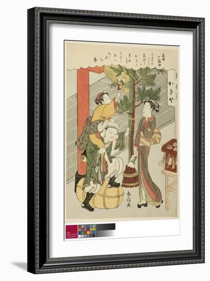 Daikokuten, from the Series 'The Seven Gods of Good Luck in Modern Life (Tosei Shichi Fukujin)', C.-Suzuki Harunobu-Framed Giclee Print