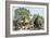 Daily Life in an African Village in the Congo Basin-null-Framed Giclee Print