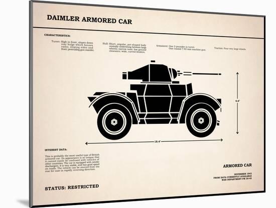 Daimler Armored Car-Mark Rogan-Mounted Art Print