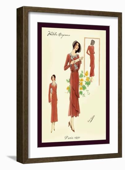 Dainty Fashions in Red-null-Framed Art Print