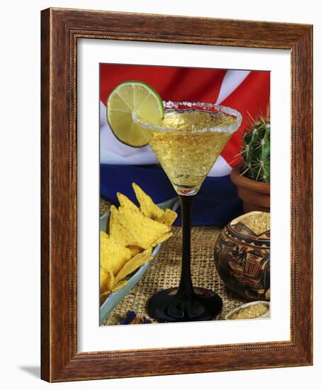 Daiquiri Cocktail and Cuban Flag, Caribbean-Nico Tondini-Framed Photographic Print