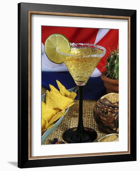 Daiquiri Cocktail and Cuban Flag, Caribbean-Nico Tondini-Framed Photographic Print