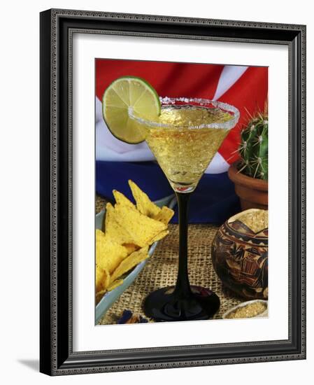 Daiquiri Cocktail and Cuban Flag, Caribbean-Nico Tondini-Framed Photographic Print