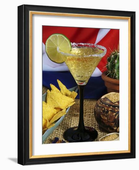 Daiquiri Cocktail and Cuban Flag, Caribbean-Nico Tondini-Framed Photographic Print