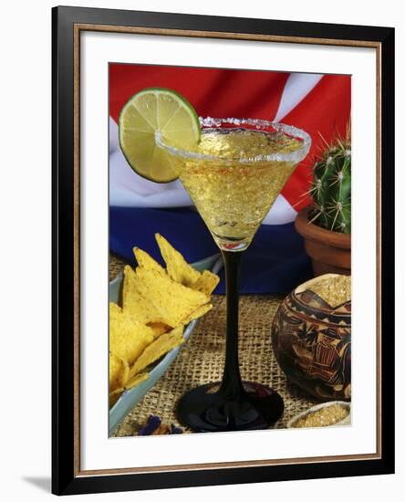 Daiquiri Cocktail and Cuban Flag, Caribbean-Nico Tondini-Framed Photographic Print