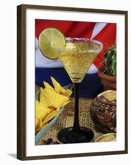 Daiquiri Cocktail and Cuban Flag, Caribbean-Nico Tondini-Framed Photographic Print