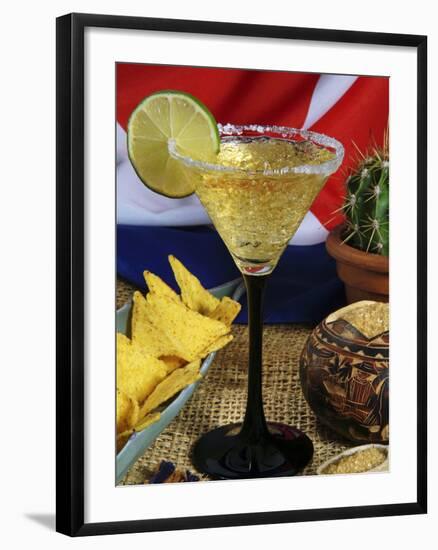 Daiquiri Cocktail and Cuban Flag, Caribbean-Nico Tondini-Framed Photographic Print