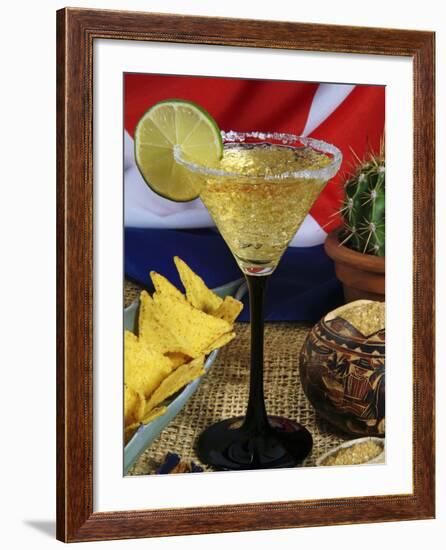 Daiquiri Cocktail and Cuban Flag, Caribbean-Nico Tondini-Framed Photographic Print