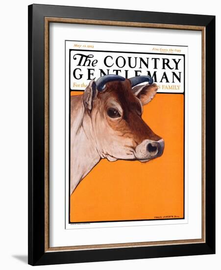 "Dairy Cow," Country Gentleman Cover, May 12, 1923-Charles Bull-Framed Giclee Print