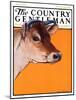 "Dairy Cow," Country Gentleman Cover, May 12, 1923-Charles Bull-Mounted Giclee Print