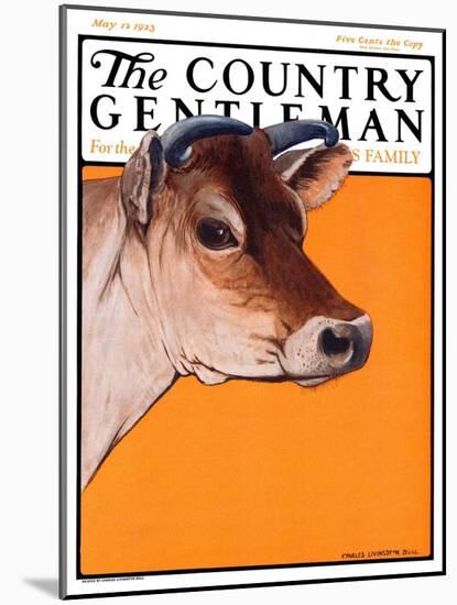 "Dairy Cow," Country Gentleman Cover, May 12, 1923-Charles Bull-Mounted Giclee Print