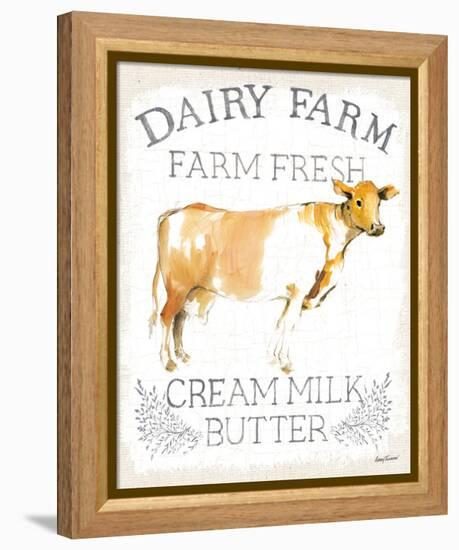 Dairy Farm burlap-Avery Tillmon-Framed Stretched Canvas