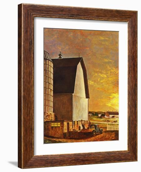 "Dairy Farm," July 19, 1947-John Atherton-Framed Giclee Print