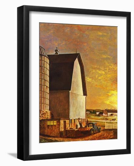 "Dairy Farm," July 19, 1947-John Atherton-Framed Giclee Print