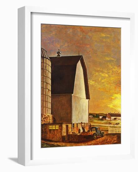 "Dairy Farm," July 19, 1947-John Atherton-Framed Giclee Print