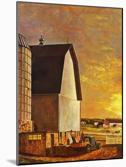 "Dairy Farm," July 19, 1947-John Atherton-Mounted Giclee Print
