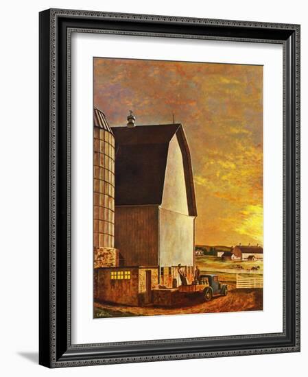 "Dairy Farm," July 19, 1947-John Atherton-Framed Giclee Print