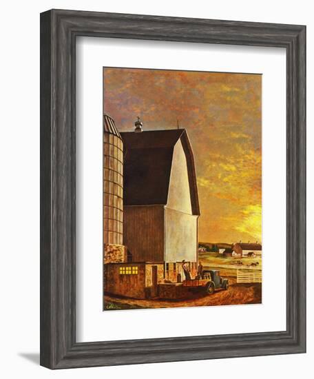 "Dairy Farm," July 19, 1947-John Atherton-Framed Giclee Print