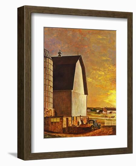 "Dairy Farm," July 19, 1947-John Atherton-Framed Giclee Print