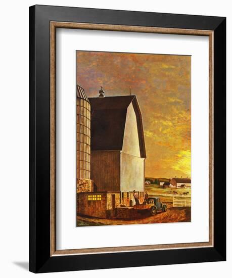 "Dairy Farm," July 19, 1947-John Atherton-Framed Giclee Print