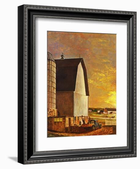 "Dairy Farm," July 19, 1947-John Atherton-Framed Giclee Print