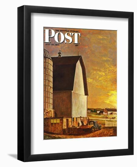 "Dairy Farm," Saturday Evening Post Cover, July 19, 1947-John Atherton-Framed Giclee Print