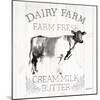 Dairy Farm Wood Black Cow Sq-Avery Tillmon-Mounted Art Print