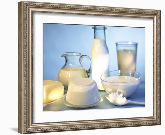 Dairy Products, Butter and a Spoonful of Cottage Cheese-Ulrike Koeb-Framed Photographic Print