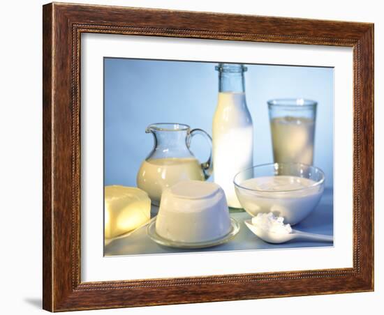 Dairy Products, Butter and a Spoonful of Cottage Cheese-Ulrike Koeb-Framed Photographic Print