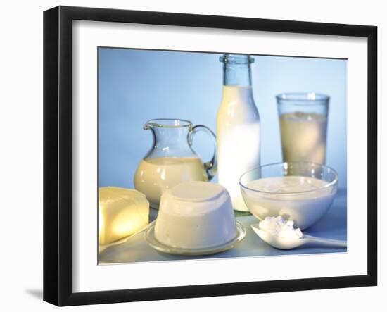 Dairy Products, Butter and a Spoonful of Cottage Cheese-Ulrike Koeb-Framed Photographic Print