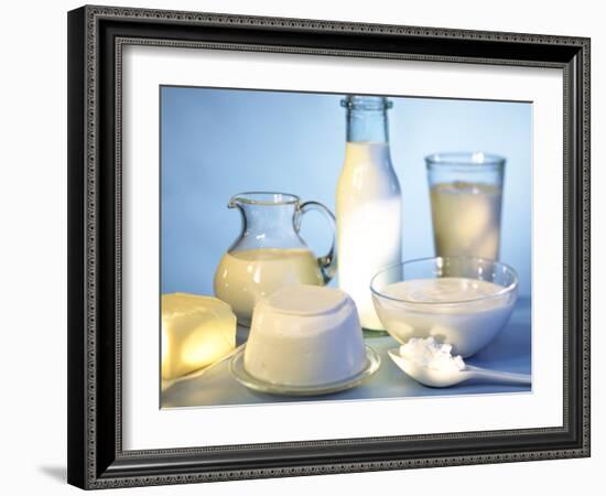 Dairy Products, Butter and a Spoonful of Cottage Cheese-Ulrike Koeb-Framed Photographic Print