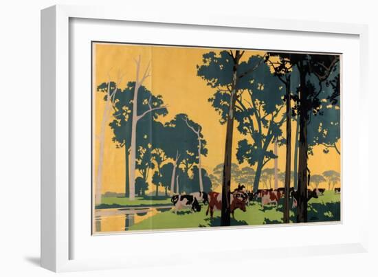 Dairying in Australia, from the Series 'Empire Buying Makes Busy Factories'-Frank Newbould-Framed Giclee Print