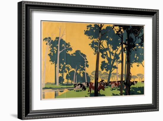 Dairying in Australia, from the Series 'Empire Buying Makes Busy Factories'-Frank Newbould-Framed Giclee Print