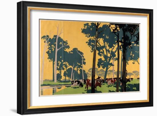 Dairying in Australia, from the Series 'Empire Buying Makes Busy Factories'-Frank Newbould-Framed Giclee Print