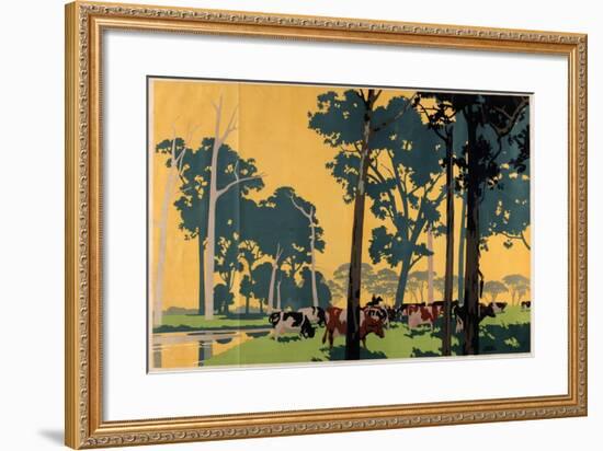 Dairying in Australia, from the Series 'Empire Buying Makes Busy Factories'-Frank Newbould-Framed Giclee Print