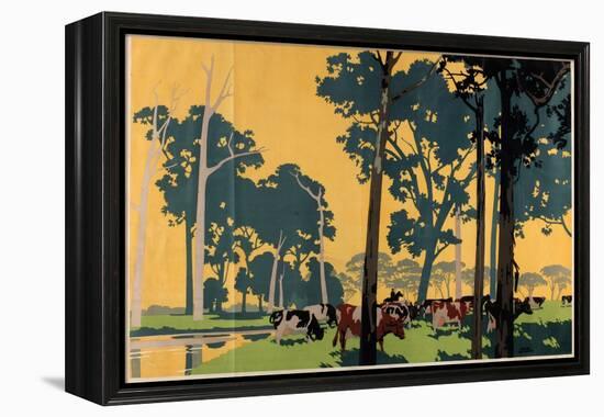Dairying in Australia, from the Series 'Empire Buying Makes Busy Factories'-Frank Newbould-Framed Premier Image Canvas