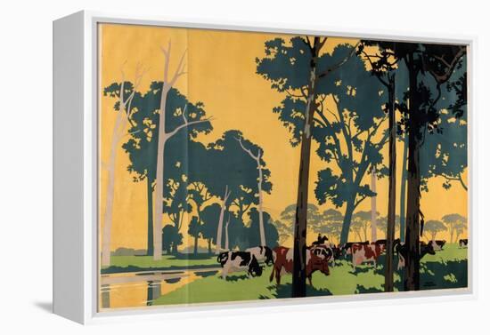 Dairying in Australia, from the Series 'Empire Buying Makes Busy Factories'-Frank Newbould-Framed Premier Image Canvas