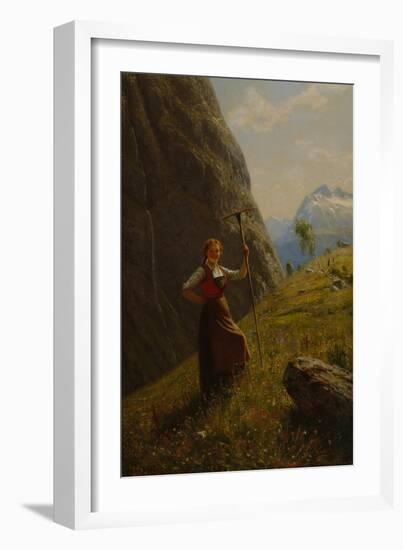 Dairymaid with Rake-Hans Andreas Dahl-Framed Giclee Print