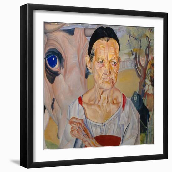 Dairywoman (From the Cycle Les Visages De Russi), 1917-Boris Dmitryevich Grigoriev-Framed Giclee Print