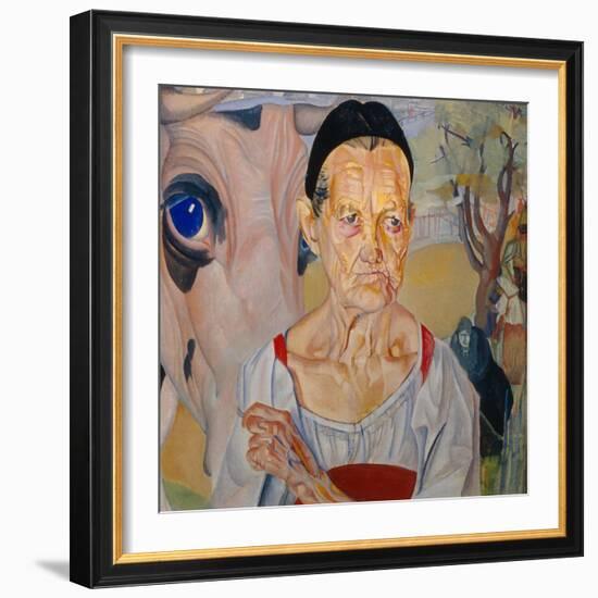 Dairywoman (From the Cycle Les Visages De Russi), 1917-Boris Dmitryevich Grigoriev-Framed Giclee Print
