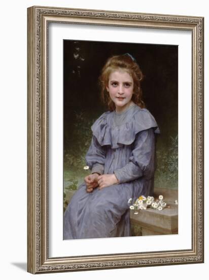 Daises-William Adolphe Bouguereau-Framed Art Print