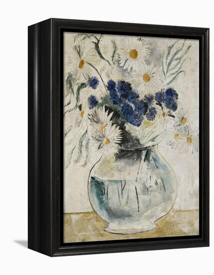 Daisies and Cornflowers in a Glass Bowl, 1927-Christopher Wood-Framed Premier Image Canvas