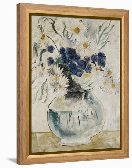 Daisies and Cornflowers in a Glass Bowl-Christopher Wood-Framed Premier Image Canvas