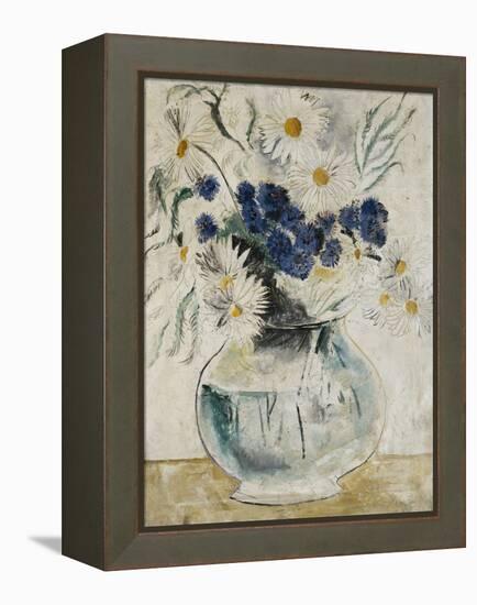 Daisies and Cornflowers in a Glass Bowl-Christopher Wood-Framed Premier Image Canvas