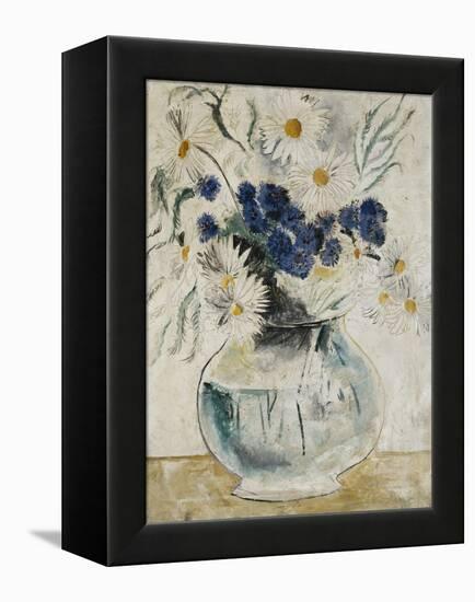 Daisies and Cornflowers in a Glass Bowl-Christopher Wood-Framed Premier Image Canvas
