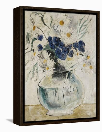 Daisies and Cornflowers in a Glass Bowl-Christopher Wood-Framed Premier Image Canvas