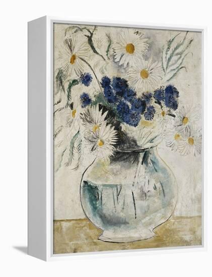 Daisies and Cornflowers in a Glass Bowl-Christopher Wood-Framed Premier Image Canvas