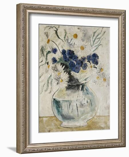 Daisies and Cornflowers in a Glass Bowl-Christopher Wood-Framed Giclee Print