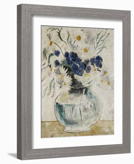 Daisies and Cornflowers in a Glass Bowl-Christopher Wood-Framed Giclee Print