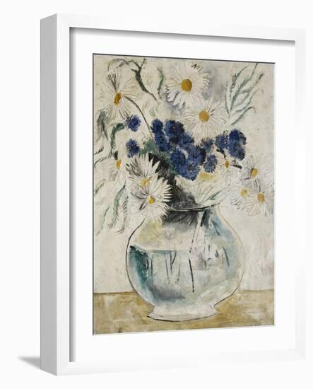 Daisies and Cornflowers in a Glass Bowl-Christopher Wood-Framed Giclee Print